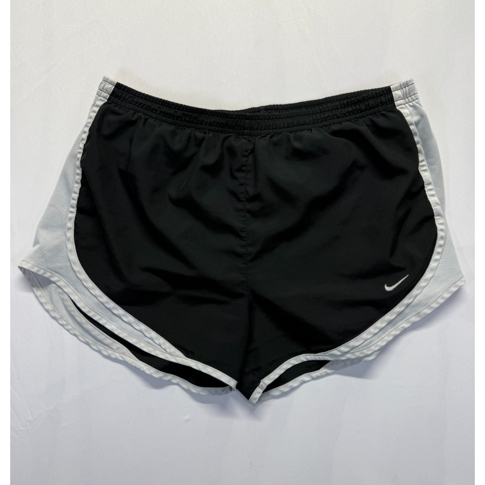 Nike Dri Fit Tempo Running‎ Shorts Womens Medium Black White Mesh Panel Workout